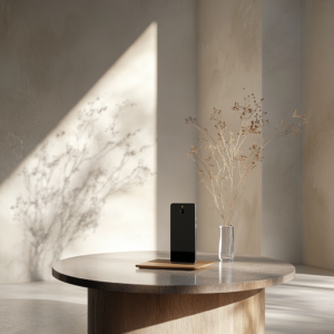 Modern flagship smartphone on a minimalist desk