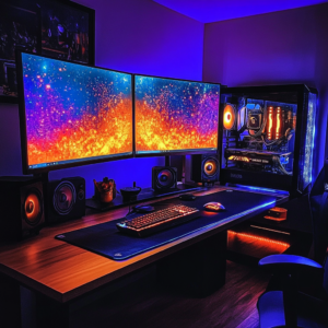 Overview of high-performance gaming PCs showcasing modern designs.
