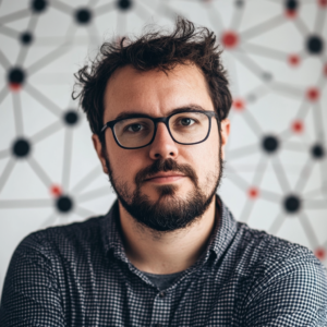 Digital representation of machine learning with neural networks, code elements, and dynamic data visuals.