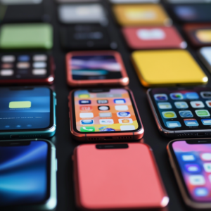 Smartphone comparison chart showing detailed features and specifications.