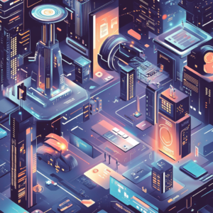 Introduction to a tech buying guide with digital icons and modern device illustrations.