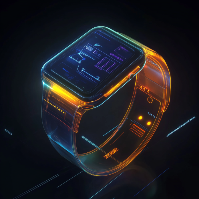 Exclusive futuristic smartwatch integrated with digital elements