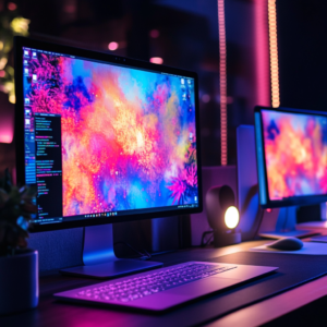 Dynamic collage of creative professionals using Windows and Mac systems
